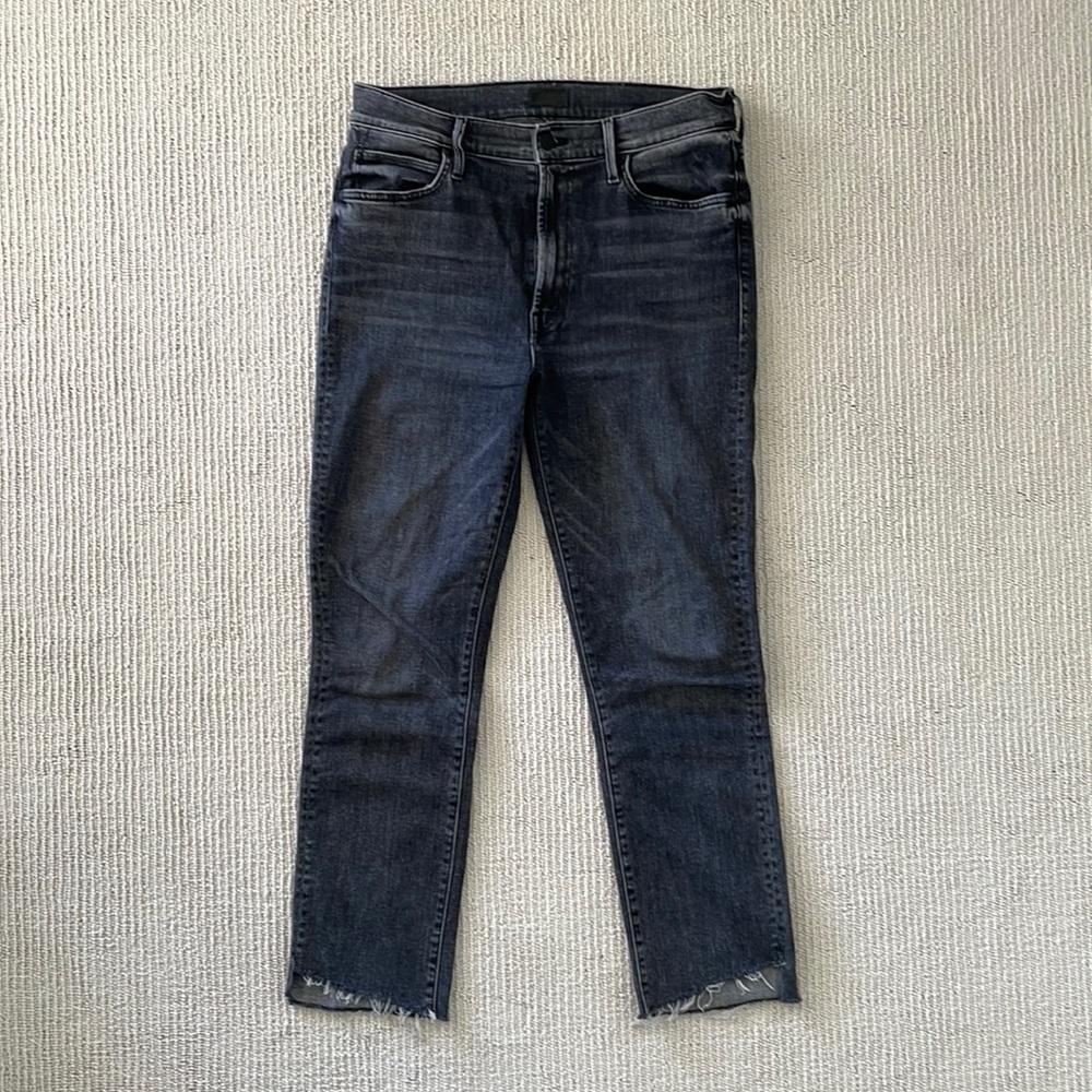 Mother High Waisted Rascal Ankle Step Fray Jeans